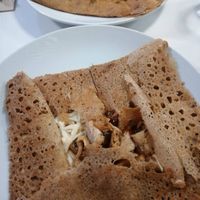 Galette de heura y queso vegano. at Kenavo Crêperie in Reus