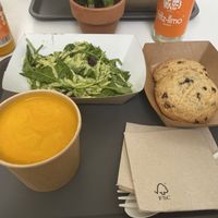 Carrot soup, orzo salad and cookie at Juliana Kind Food  in Tenerife