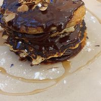 belgian chocolate pancakes - great at The Garden Cafe & Restaurant in Budapest