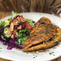 Chickpea omelette at The Garden Cafe & Restaurant in Budapest