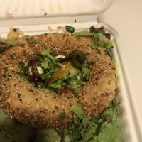 The avocado sandwich- so delicious! Take away is in a cardboard box which is very environmentally friendly   at The Garden Cafe & Restaurant in Budapest