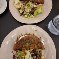 Chickpea omelettes with various add-ons at The Garden Cafe & Restaurant in Budapest