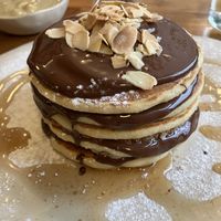 Belgian dark chocolate pancakes  at The Garden Cafe & Restaurant in Budapest