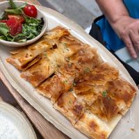 Spicy potato gozleme - a highlight at The Garden Cafe & Restaurant in Budapest