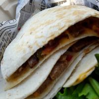 "Steak" quesadilla...so Rull of flavor 😀👍 at 100% HP in San Juan