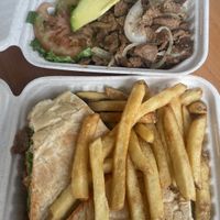 Steak sandwich combo and Mixla HP  at 100% HP in San Juan