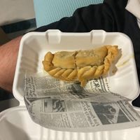 Empanadilla with onion steak and plantain at 100% HP in San Juan