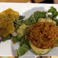 stuffed avocado with mamposteao rice!  at 100% HP in San Juan