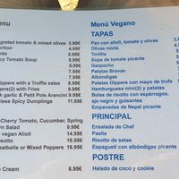 vegan menu Nov 2020 at Del Mar in Moraira