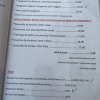 Vegan options marked with check mark   at Del Mar in Moraira