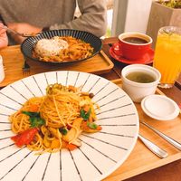Tomato mushroom pasta at Mizi's House 蜜仔琉部 - Mì Zǐ Liú Bù in Xiaoliuqiu