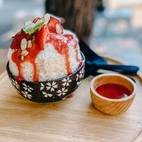Strawberry bingsoo at U:Dessert Story in San Francisco