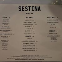 Menu at Sestina - Culver City in Culver City