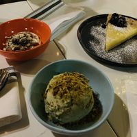 Panna cotta, pistachio gelato, limoncello tart at Sestina - Culver City in Culver City