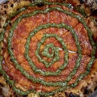 Pesto, Vodka and Tomato Tie Dye Pizza  at Sestina - Culver City in Culver City