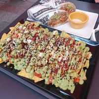'No chicken' burrito and nachos at Poké Hut in Tenerife