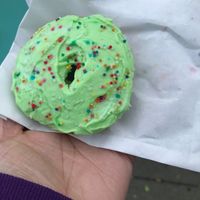 Vegan matcha donut at The Happy Vegan in San Francisco