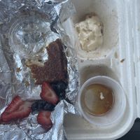 French toast (post the devouring stage)  at The Happy Vegan in San Francisco