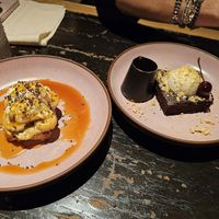 Banana pudding and Chocolate brownie at PLANTA Queen  in Coconut Grove