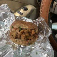 Fried oyster mushroom sandwich   at Vegan Time Cafe in Stone Mountain