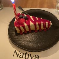Got a candle in my dessert cause it was my birthday! So sweet.   at Nativa in Rome