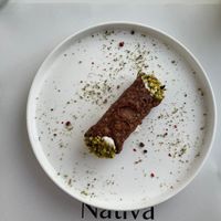 Cannolo with pistachio pesto   at Nativa in Rome