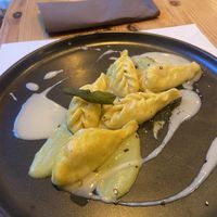 Culurgiones broad beans and "pecorino"  at Nativa in Rome