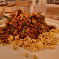 Indonesian dish made with woked rice at Nativa in Rome