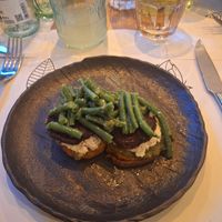 Fermented cashew cheese with beets, sweet potato and green beans.. at Nativa in Rome