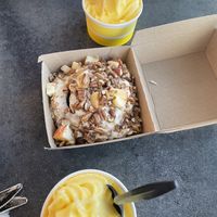 Caramel Apple Pie Bun and dole whip! 🍍   at Cinnaholic in Cypress