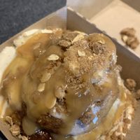 bananas foster cinnamon roll  at Cinnaholic in Tulsa