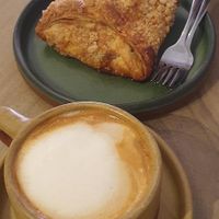 Yummy apple raisin turnover, new addition to menu at La Cabra Iluminada in San Miguel De Allende