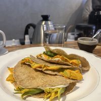 Quesadillas de squash blossoms.   at La Cabra Iluminada in San Miguel De Allende