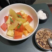Fruta con yogurt y granola   at La Cabra Iluminada in San Miguel De Allende