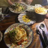 Top: creamy mushroom. Bottom: aglio olio    at Nokum Space - 공간 녹음  in Seoul
