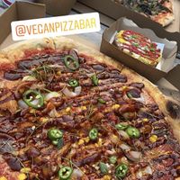 Chicken BBQ + Coconut Cake at Vegan Pizza Bar in Rotterdam