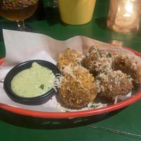 Truffle arancini with basil mayo    at Vegan Pizza Bar in Rotterdam