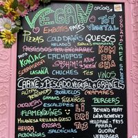 Vegan board  at Som Vegans in Barcelona