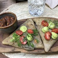 Tetela de frijol ayocote y hoja de aguacate at Ojo de Maíz in Mexico City