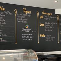 Vegan Menu for that day at Clementine's Naught and Nice Creamery in Lake St Louis