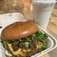 ‘Big country’ burger & white chocolate shakee  at Meta Burger in Edgewater