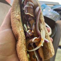 Loaded hotdog was overpriced and tasted ..... mmm not good.  at C4Eats in Hollywood