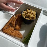 Kids meal chicken tenders with Mac & Cheese at C4Eats in Hollywood