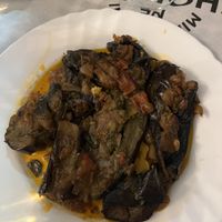 Stuffed eggplant   at Te Becqua in Sarande