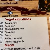 the vegan choices  at Te Becqua in Sarande