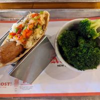 Vegan brat. at Krause's Cafe in New Braunfels