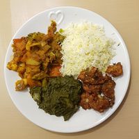 Delicious, very flavoursome! (Take Away so presentation is due to my dishing up) at Turmeric Kitchen 65 in Taunton