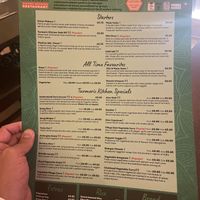 Vegan Menu  at Turmeric Kitchen 65 in Taunton