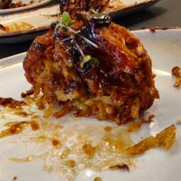 Onion pakora with water chestnut at Turmeric Kitchen 65 in Taunton