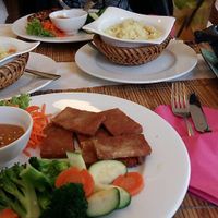 Very light vegan dishes at Loving Hut in Hamburg